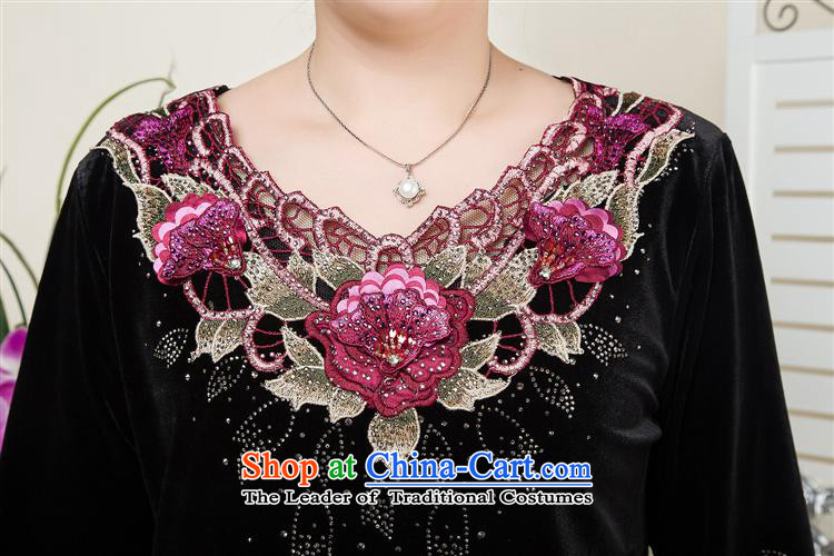 September clothes shops *2015 autumn and winter new larger elderly mother with long-sleeved Kim velvet gown purple XXXL stamp picture, prices, brand platters! The elections are supplied in the national character of distribution, so action, buy now enjoy more preferential! As soon as possible.