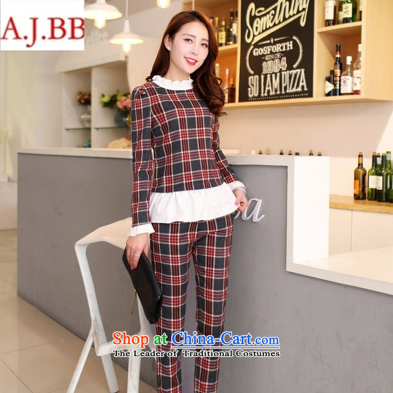September clothes shops * autumn new for women lace stitching round-neck collar long-sleeved stylish latticed two kits nursing work out Feeding The Green Grid M,A.J.BB,,, shopping on the Internet