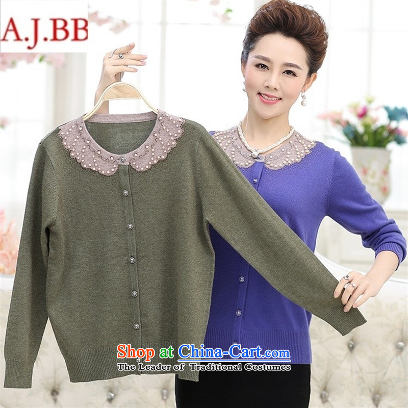 September *2015 clothes shops, replacing the autumn mother round-neck collar long-sleeved LADIES CARDIGAN in older women fall inside the new knitting cardigan large red 120,A.J.BB,,, shopping on the Internet