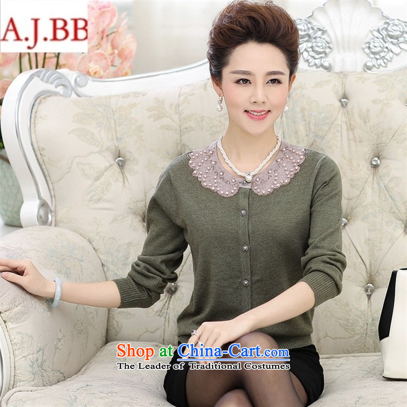 September *2015 clothes shops, replacing the autumn mother round-neck collar long-sleeved LADIES CARDIGAN in older women fall inside the new knitting cardigan large red 120,A.J.BB,,, shopping on the Internet
