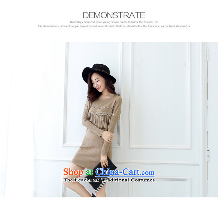September *2015 clothes shops with the new Korean autumn edition round-neck collar long-sleeved T-shirt packet flow su knitted and woven skirts leisure two kits FBH708 KHAKI M picture, prices, brand platters! The elections are supplied in the national character of distribution, so action, buy now enjoy more preferential! As soon as possible.