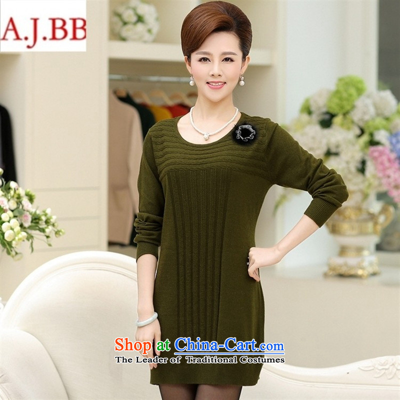 September clothes shops * load new forming the autumn shirt middle-aged moms sweater pure color loose knitted dresses in long-sleeved long sleeve and wine red 115,A.J.BB,,, shopping on the Internet