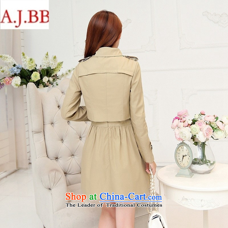 September *2015 clothes shops with the new Korean autumn temperament and stylish Sau San short version of long-sleeved wind jacket sleeveless dresses two kits and light color M,A.J.BB,,, BBL856 shopping on the Internet