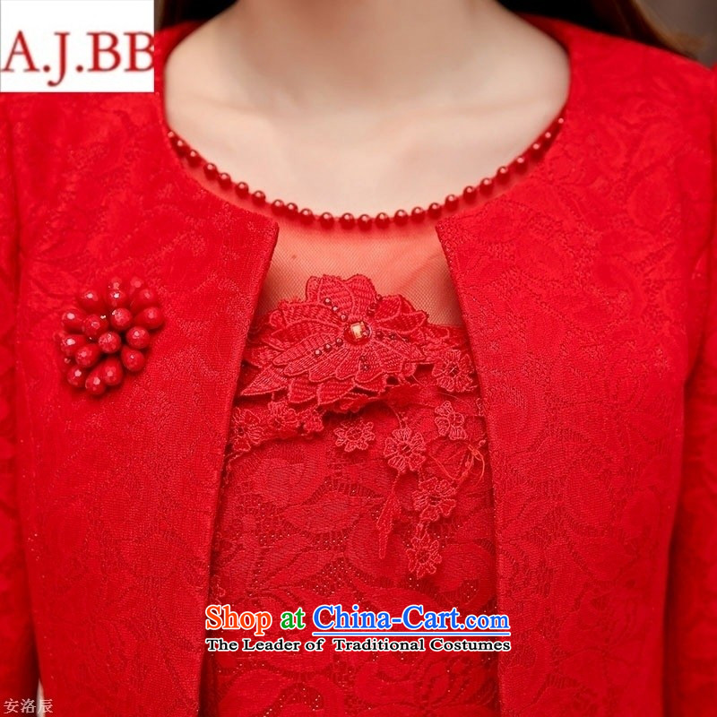 September *2015 clothes shops fall for women new stylish round-neck collar long-sleeved solid color graphics thin Sau San two kits HSZM1529 red red 2XL,A.J.BB,,, shopping on the Internet