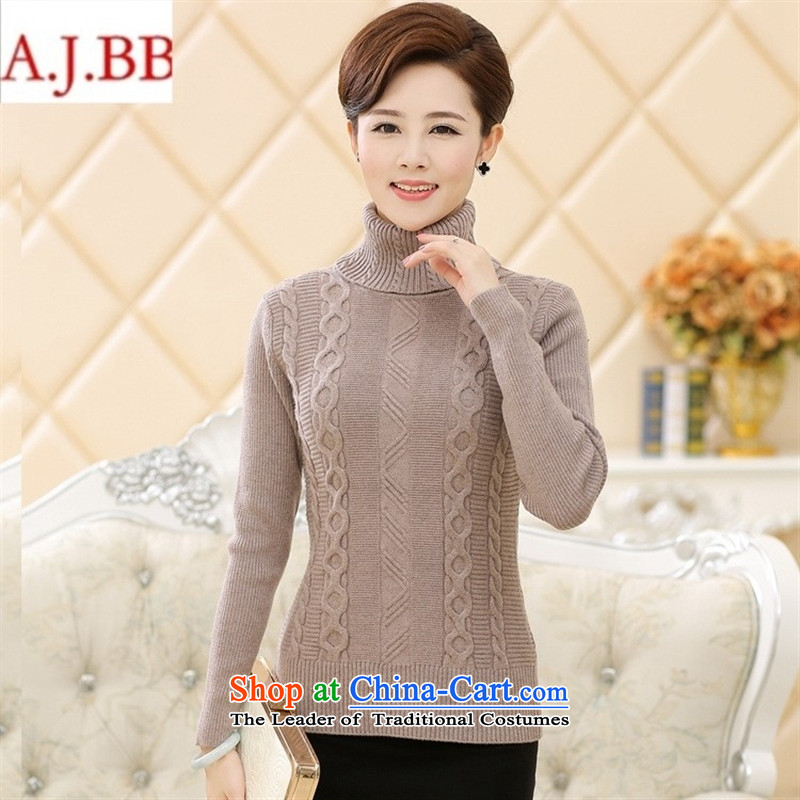 September clothes shops in the New Age * female winter clothing long-sleeved sweater Sau San trendy code load mother pure color high-collar, forming the woolen sweater, wine red 110,A.J.BB,,, shopping on the Internet