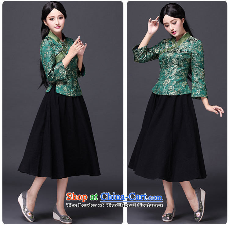 Optimize fruit shop 2015 New Bell qipao T-shirt, older retro banquet Tang blouses national wind load mother green L picture, prices, brand platters! The elections are supplied in the national character of distribution, so action, buy now enjoy more preferential! As soon as possible.