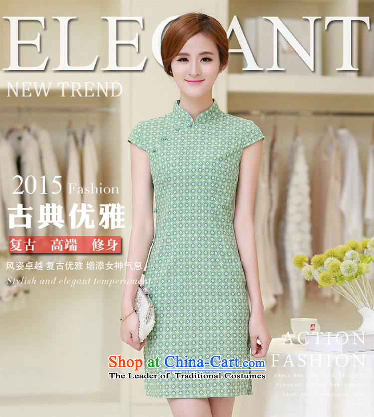 Optimize the bell shop short-sleeved qipao China wind retro linen arts circle of the forklift truck cheongsam dress, light green summer Sau San M picture, prices, brand platters! The elections are supplied in the national character of distribution, so action, buy now enjoy more preferential! As soon as possible.