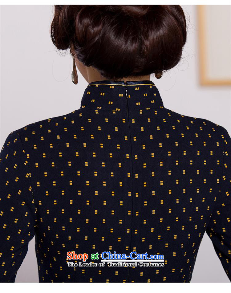 Optimize fruit shop 2015 New Bell autumn replacing qipao stylish mother load), in the long-sleeved qipao gown reception banquet marriage Black XL Photo, prices, brand platters! The elections are supplied in the national character of distribution, so action, buy now enjoy more preferential! As soon as possible.