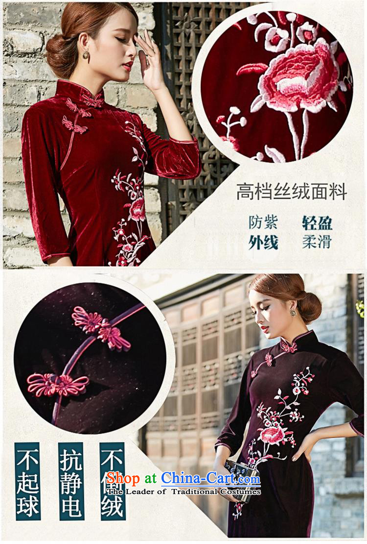 Optimize fruit shop long Kim Campbell qipao mother load scouring pads 2015 new large antique dresses wedding dress long wine red in the cuff , prices, pictures XL brand platters! The elections are supplied in the national character of distribution, so action, buy now enjoy more preferential! As soon as possible.