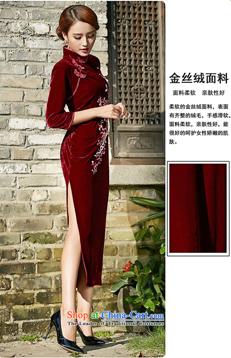 Optimize fruit shop long Kim Campbell qipao mother load scouring pads 2015 new large antique dresses wedding dress long wine red in the cuff , prices, pictures XL brand platters! The elections are supplied in the national character of distribution, so action, buy now enjoy more preferential! As soon as possible.
