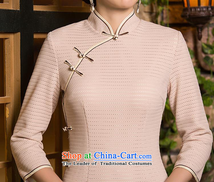 Optimize fruit shop B10 New Bell autumn replacing qipao Stylish retro Sau San over the medium to longer term improvement) cuff cheongsam dress white S picture, prices, brand platters! The elections are supplied in the national character of distribution, so action, buy now enjoy more preferential! As soon as possible.