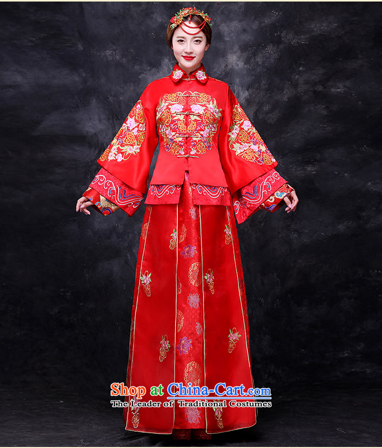 Sau Wo Service bridal dresses Chinese wedding dress 2015 autumn and winter new bows wedding dress qipao Soo kimono red retro L picture, prices, brand platters! The elections are supplied in the national character of distribution, so action, buy now enjoy more preferential! As soon as possible.