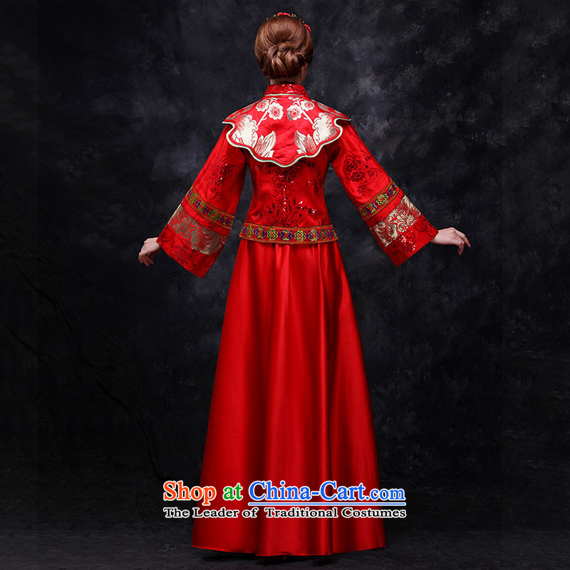 Sau Wo Service service bridal dresses Sau Wo Chinese wedding dress 2015 new red bows wedding dress retro-soo Kimono clothes set of qipao red M,oco,,, shopping on the Internet