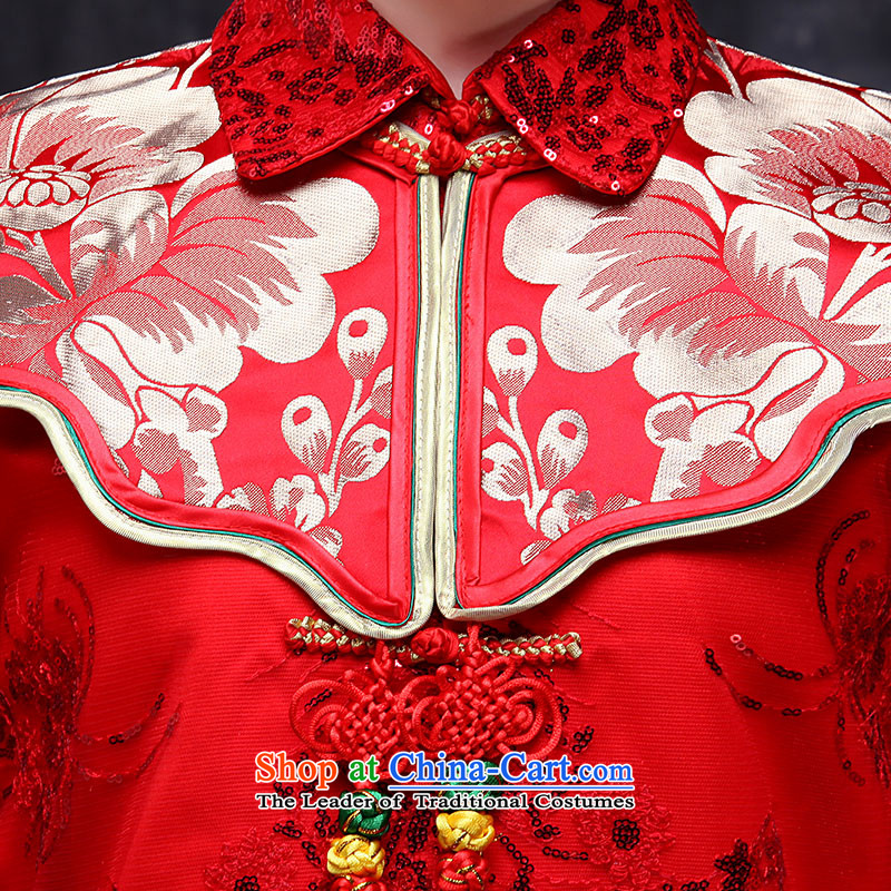 Sau Wo Service service bridal dresses Sau Wo Chinese wedding dress 2015 new red bows wedding dress retro-soo Kimono clothes set of qipao red M,oco,,, shopping on the Internet