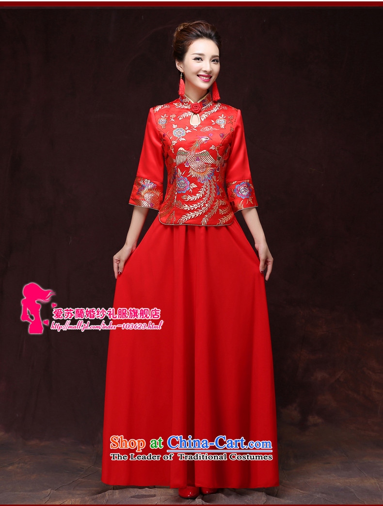 Wedding dress 2015 new bows services marriages CHINESE CHEONGSAM red long long-sleeved Soo Wo Service autumn and winter red winter) L picture, prices, brand platters! The elections are supplied in the national character of distribution, so action, buy now enjoy more preferential! As soon as possible.