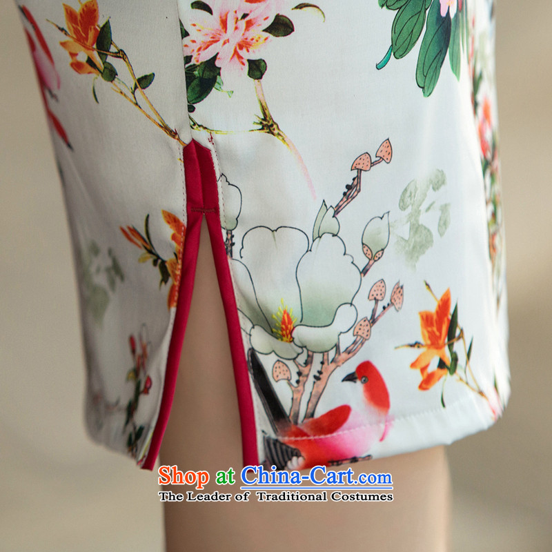 The Cayman 2015 retro 歆 Pik improved cheongsam with new paragraph 7 Choo-sleeved qipao daily fashion of the Sau San Ms. cheongsam dress SZ3G012 picture color ink 歆 A M (MOXIN) , , , shopping on the Internet