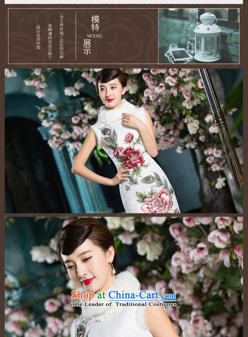 Eason Chan point folder cotton cheongsam dress 2015 new winter clothing stylish improved Chinese embroidery Sau San thick nagymaros collar White XL Photo, prices, brand platters! The elections are supplied in the national character of distribution, so action, buy now enjoy more preferential! As soon as possible.