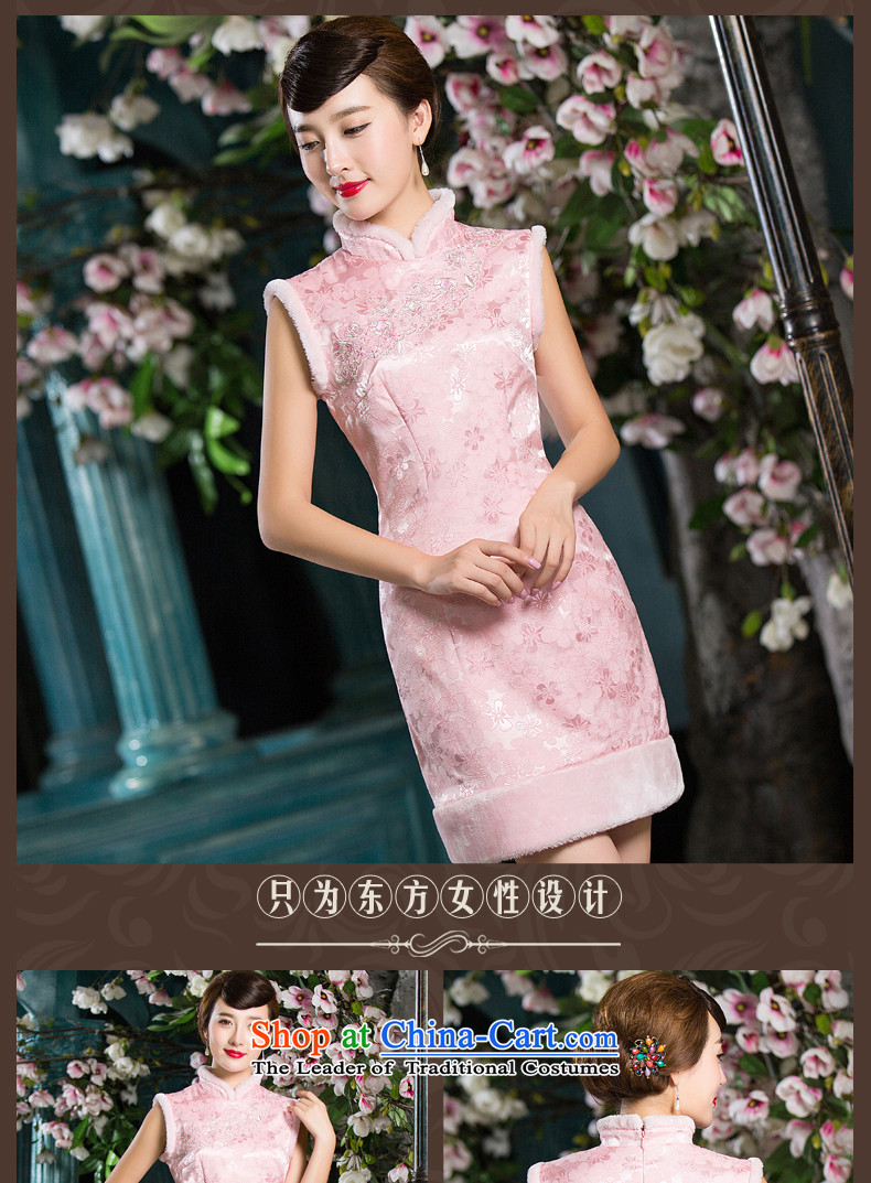 Eason Chan point add clip cotton cheongsam dress 2015 new winter stylish Chinese Sau San pink short of daily gross collar pink S picture, prices, brand platters! The elections are supplied in the national character of distribution, so action, buy now enjoy more preferential! As soon as possible.