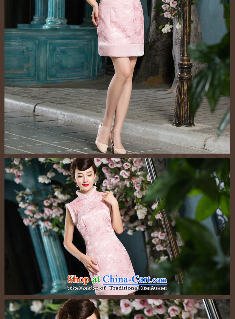 Eason Chan point add clip cotton cheongsam dress 2015 new winter stylish Chinese Sau San pink short of daily gross collar pink S picture, prices, brand platters! The elections are supplied in the national character of distribution, so action, buy now enjoy more preferential! As soon as possible.