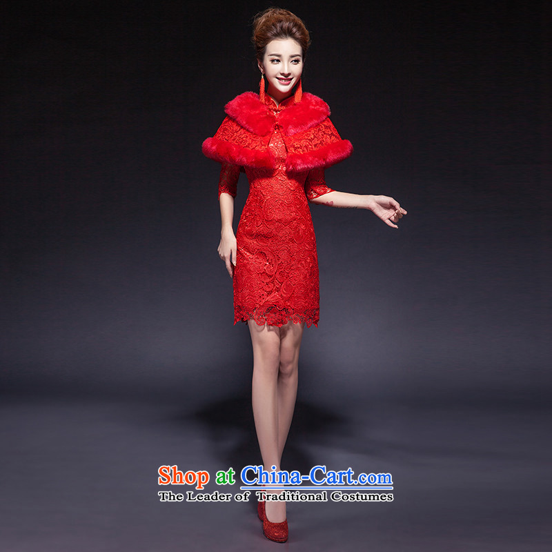 However Services 2015 autumn and winter in the new packages and cuff cheongsam dress with thin hair Sau San video shawl graceful autumn, warm clothing in marriages bows cuff Red + S love, gross shawl China in accordance with , , , shopping on the Internet