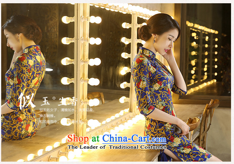Ink 歆 Pik-chin 2015 skirt with retro style qipao autumn China wind improved new moms Sau San qipao replacing older ZA3C02 qipao picture color S picture, prices, brand platters! The elections are supplied in the national character of distribution, so action, buy now enjoy more preferential! As soon as possible.