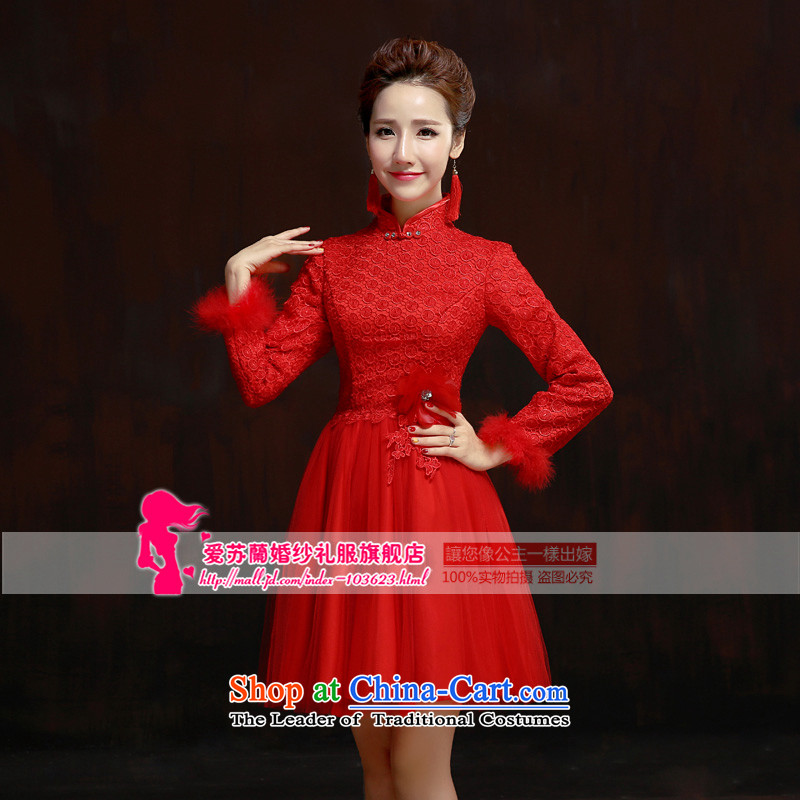Wedding dress 2015 new bride bows to marry retro red dress of qipao long-sleeved qipao winter red yarn Cluster Setup M picture, prices, brand platters! The elections are supplied in the national character of distribution, so action, buy now enjoy more preferential! As soon as possible.