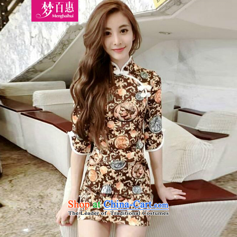 2015 autumn dreams momoe load new arts in the Republic of Korea long-sleeved totems of nostalgia for the improvement of the day-to-day dresses cheongsam Blue M Dream Momoe (mengbaihui) , , , shopping on the Internet