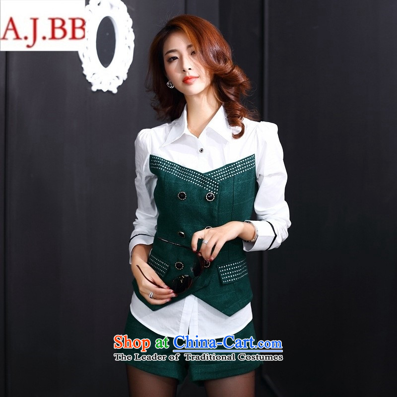 September clothes shops _ European site with new autumn 2015 Sau San video thin stylish round-neck collar long-sleeved blouses temperament and sexy shorts English thoroughbred two kits?XL
