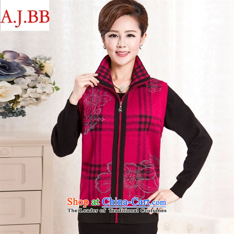 September clothes shops * autumn and winter in the new mother with thick older Cashmere Sweater Vest wool Kampala shoulder grandma knitted jackets and color lapel XXL,A.J.BB,,, shopping on the Internet