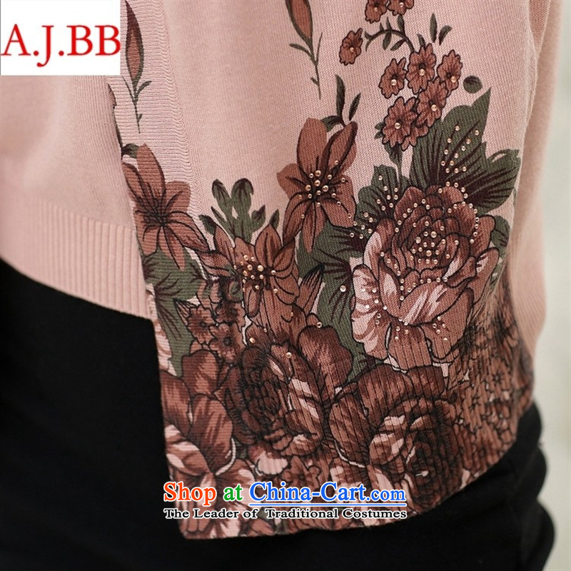 September clothes shops *2015 autumn new) Older women Knitted Shirt middle-aged moms loose leave two stamp won increase female purple 110,A.J.BB,,, Edition Online Shopping