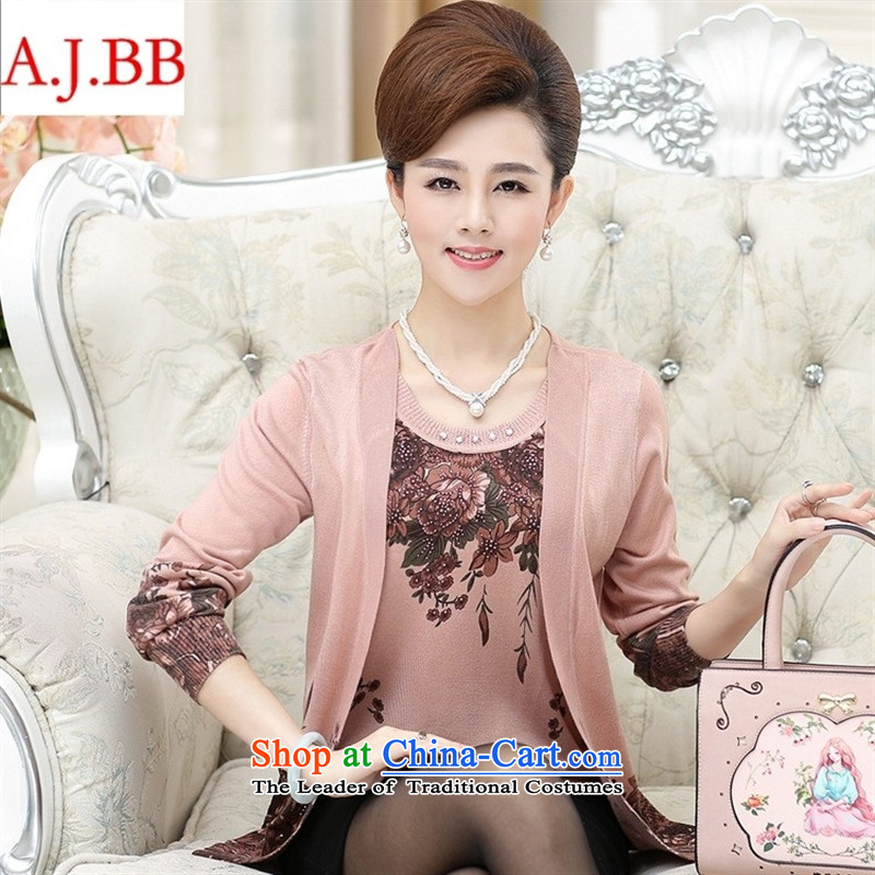 September clothes shops *2015 autumn new) Older women Knitted Shirt middle-aged moms loose leave two stamp won increase female purple 110,A.J.BB,,, Edition Online Shopping