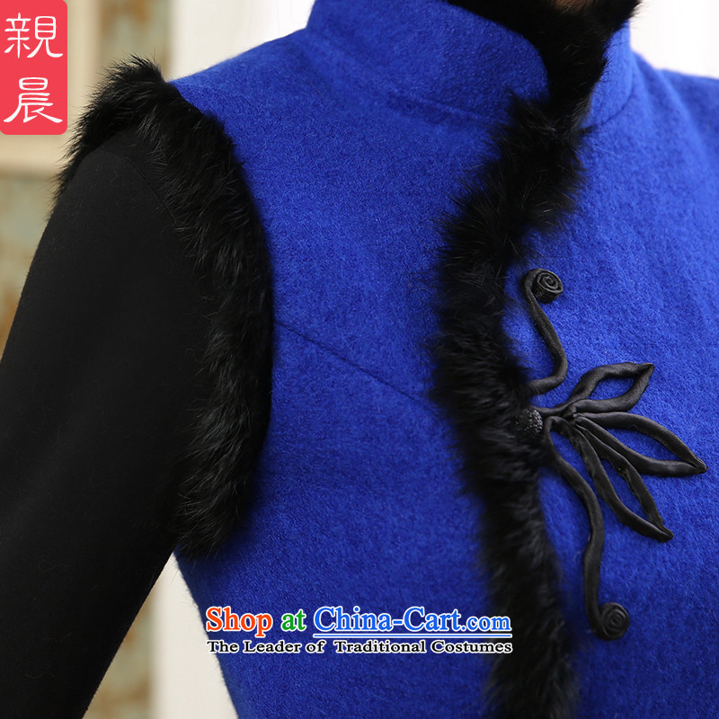 The pro-am cheongsam dress classic 2015 Fall/Winter Collections New Sleeveless Stylish retro short of improved Sau San dresses female blue 3XL, pro-am , , , shopping on the Internet