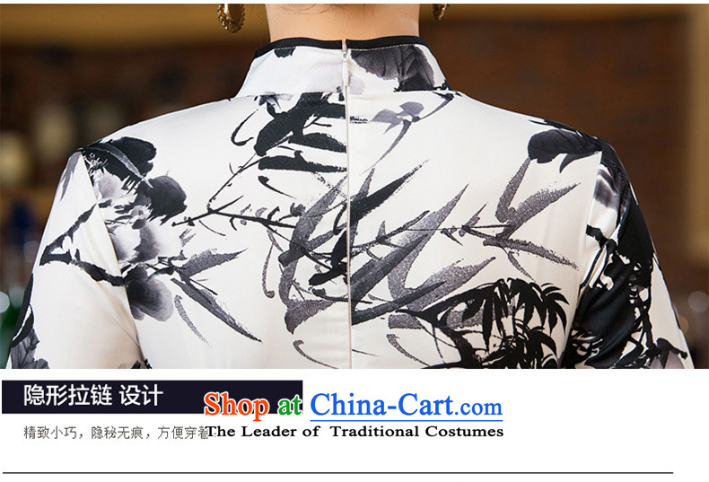 The cross-sa ink bamboo 2015 improved load ink painting qipao qipao autumn skirt new stylish retro Ms. cheongsam dress T11041 picture color pictures, prices, XL brand platters! The elections are supplied in the national character of distribution, so action, buy now enjoy more preferential! As soon as possible.