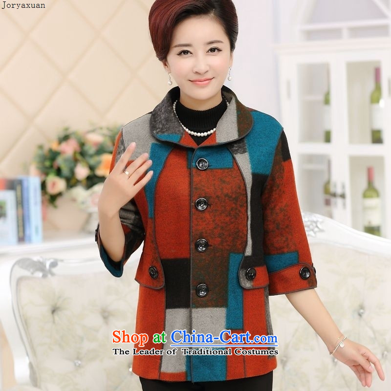 Web soft clothes in the autumn of 2015, the new Elderly Women Code 7 to the Cuff gross? Boxed windbreaker mother coat female red T-shirt?XXL