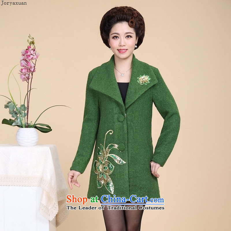 Web soft clothes in the autumn of 2015, the New Long Hair Girl? Boxed Big Mama aura jacket lapel wool coat green 4XL,? Cheuk-yan xuan ya (joryaxuan) , , , shopping on the Internet
