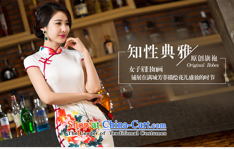 The cross-sha red 2015. Long qipao autumn replacing retro China wind women cheongsam dress new improved cheongsam dress T12038 White XL Photo, prices, brand platters! The elections are supplied in the national character of distribution, so action, buy now enjoy more preferential! As soon as possible.