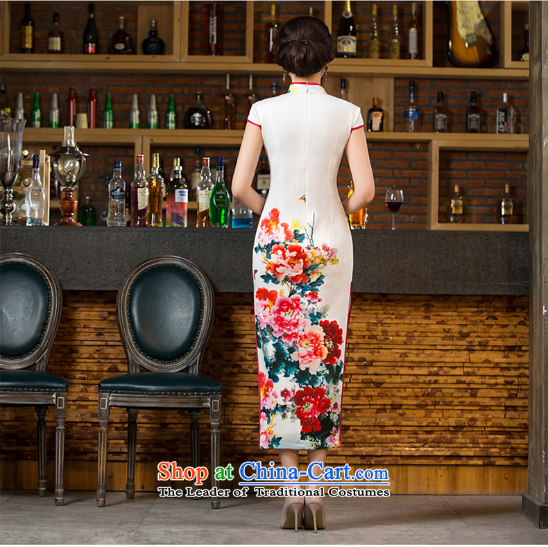 The cross-sha red 2015. Long qipao autumn replacing retro China wind women cheongsam dress new improved cheongsam dress T12038 White XL Photo, prices, brand platters! The elections are supplied in the national character of distribution, so action, buy now enjoy more preferential! As soon as possible.