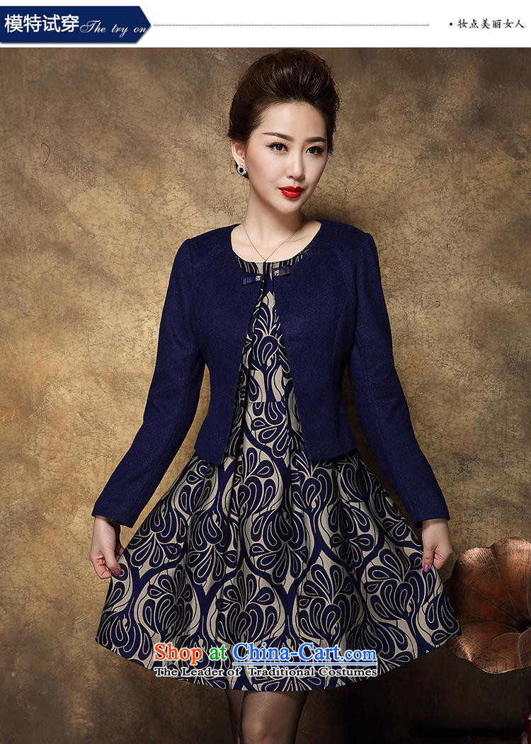 Web soft clothes large high-end 2015 middle-aged female Mother New) Autumn two kits wool dresses? Tibetan blue L picture, prices, brand platters! The elections are supplied in the national character of distribution, so action, buy now enjoy more preferential! As soon as possible.