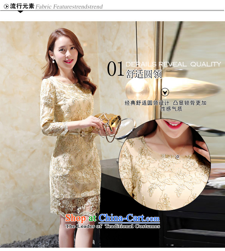 Kam Ming Yue qipao autumn seven lace dresses autumn 2015 new for women luxury Lace Embroidery video thin sexy in long dresses cheongsam dress khaki L picture, prices, brand platters! The elections are supplied in the national character of distribution, so action, buy now enjoy more preferential! As soon as possible.