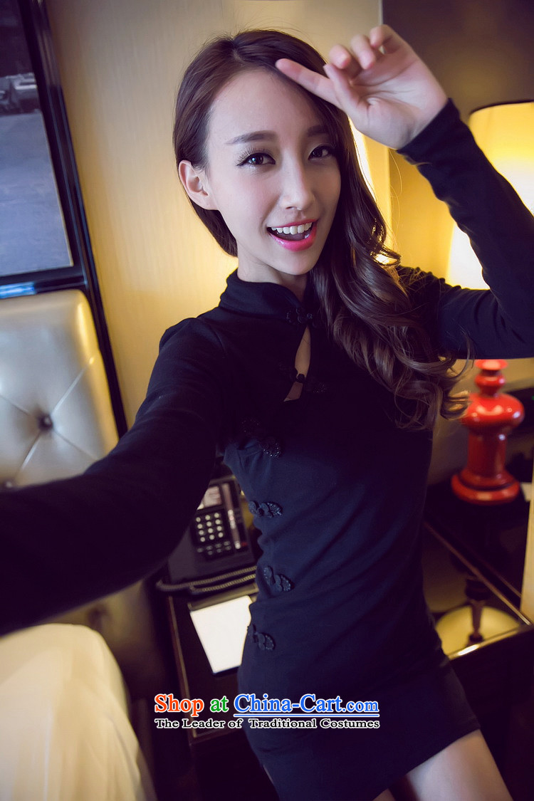 The OSCE to make 2015 a new stylish retro autumn sexy beauty package and a mock-neck cheongsam dress 6915 female black S picture, prices, brand platters! The elections are supplied in the national character of distribution, so action, buy now enjoy more preferential! As soon as possible.