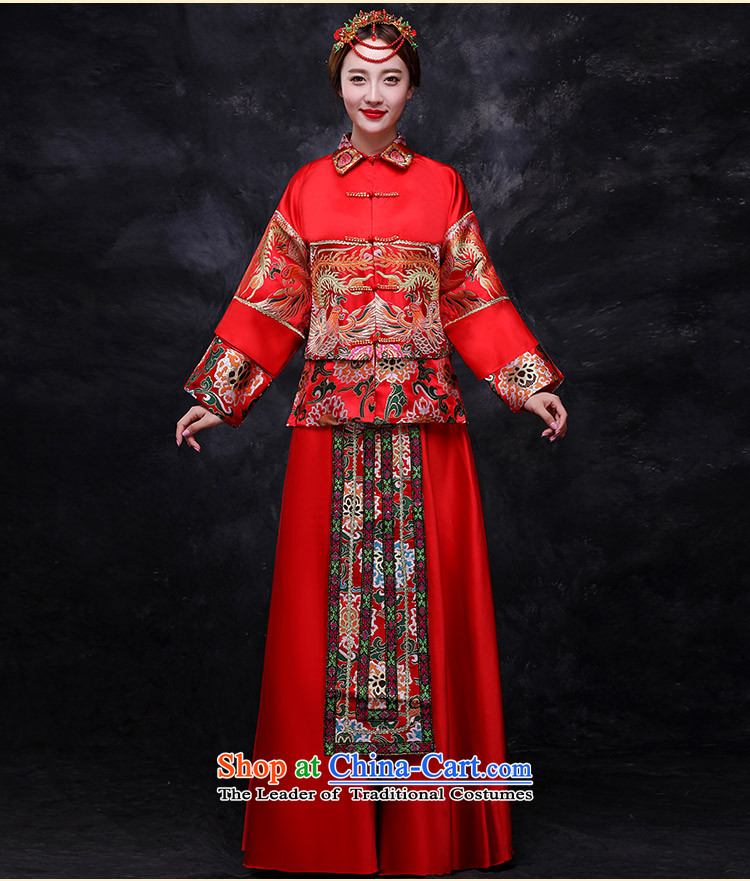 Sau Wo service use the autumn and winter, the dragon bride dress ancient Chinese wedding gown wedding long marriages bows services red XS picture, prices, brand platters! The elections are supplied in the national character of distribution, so action, buy now enjoy more preferential! As soon as possible.