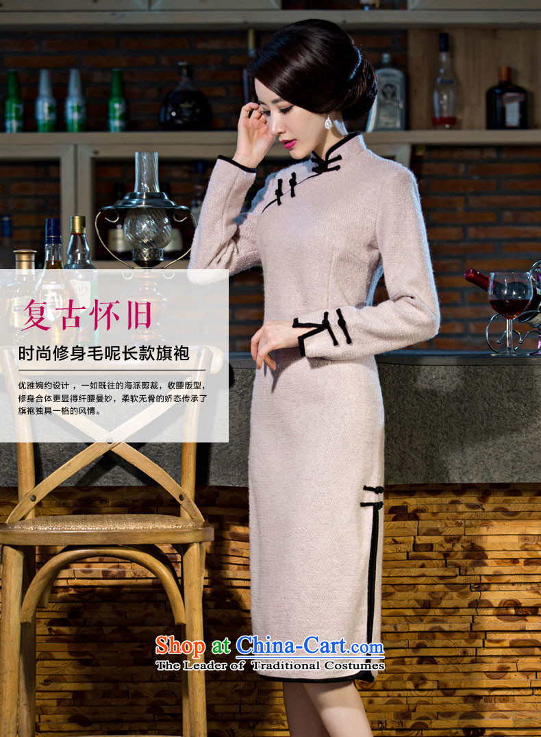2015 Autumn and winter cheongsam dress the new improved retro-to-day long-sleeved stylish upmarket Ms. gross? dresses long pale pink purple 2XL Photo, prices, brand platters! The elections are supplied in the national character of distribution, so action, buy now enjoy more preferential! As soon as possible.