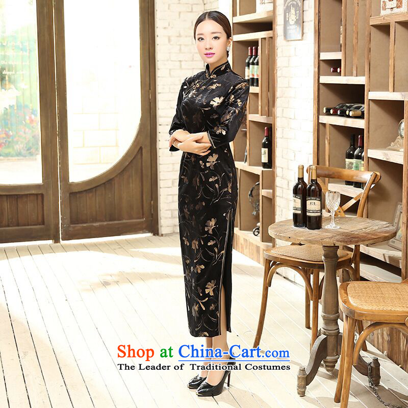 Find the autumn 2015 Ms. Load Sophie(Chinese Traditional Stretch Wool qipao seven gold cuff cheongsam dress as long Sau San map color S picture, prices, brand platters! The elections are supplied in the national character of distribution, so action, buy now enjoy more preferential! As soon as possible.