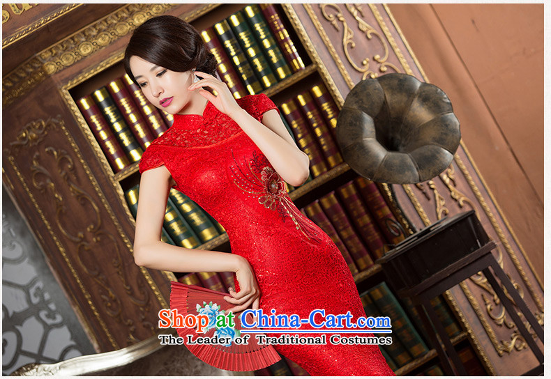 Yuan of autumn 2015 improved qipao lady with madame dress new bows services water-soluble Ms. lace crowsfoot skirt Chinese qipao gown long HY902 RED XL Photo, prices, brand platters! The elections are supplied in the national character of distribution, so action, buy now enjoy more preferential! As soon as possible.
