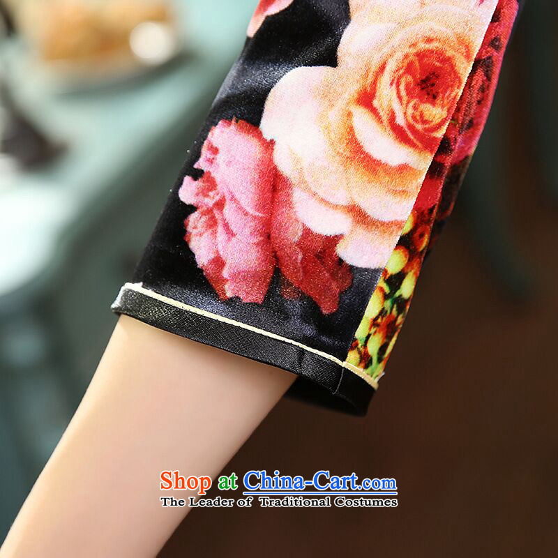 Dan Chu replacing Female smoking new plush CHINESE CHEONGSAM collar poster improvement of 7 to Sau San cuff short cheongsam dress Figure 2XL color pictures, prices, brand platters! The elections are supplied in the national character of distribution, so action, buy now enjoy more preferential! As soon as possible.