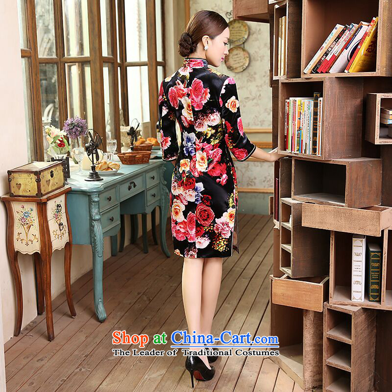 Find Women's clothes autumn Sophie new plush CHINESE CHEONGSAM collar poster improvement of 7 to Sau San cuff short cheongsam dress Figure Color S find Sophie , , , shopping on the Internet