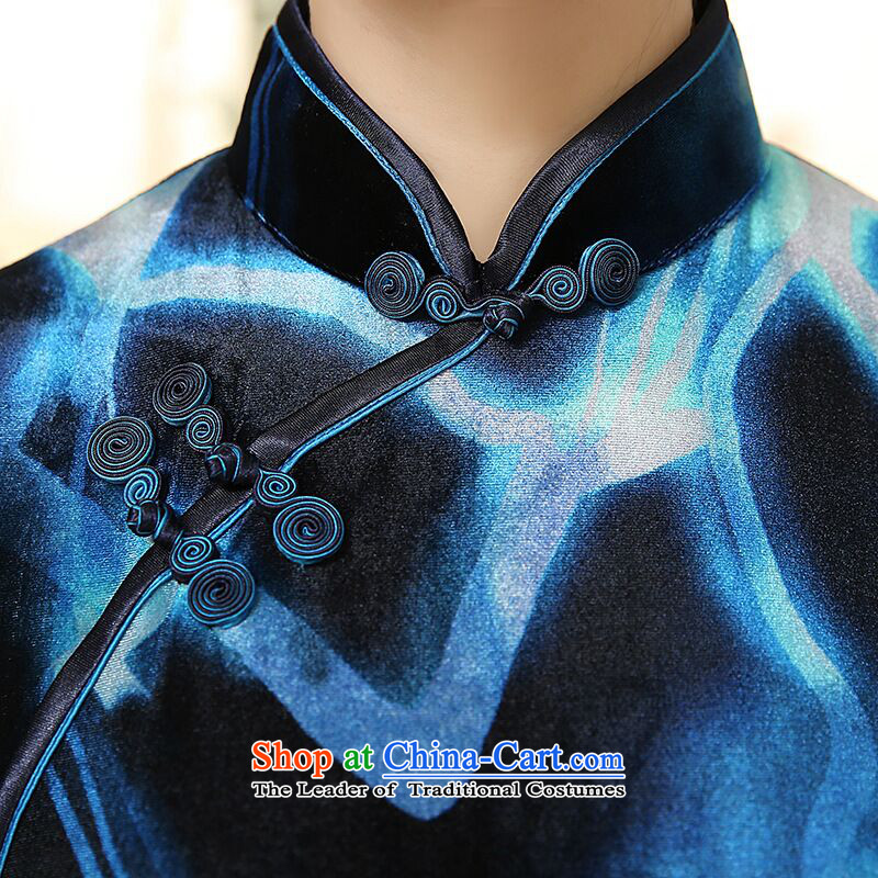 Dan Chu replace Ms. smoke 2015 New Chinese improved collar Stretch Wool seven short-sleeved cheongsam dress Figure Color S picture, prices, brand platters! The elections are supplied in the national character of distribution, so action, buy now enjoy more preferential! As soon as possible.