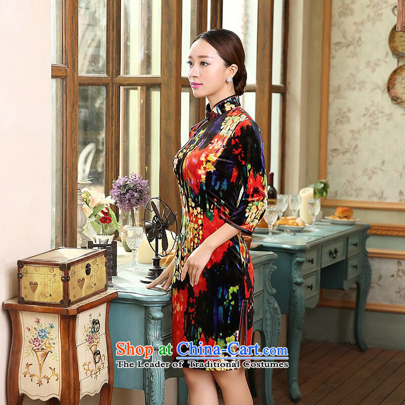 Find new women's soft elegant Stretch Wool Chinese enhancement of Sau San short sleeves in cheongsam dress Figure Color S find Sophie , , , shopping on the Internet