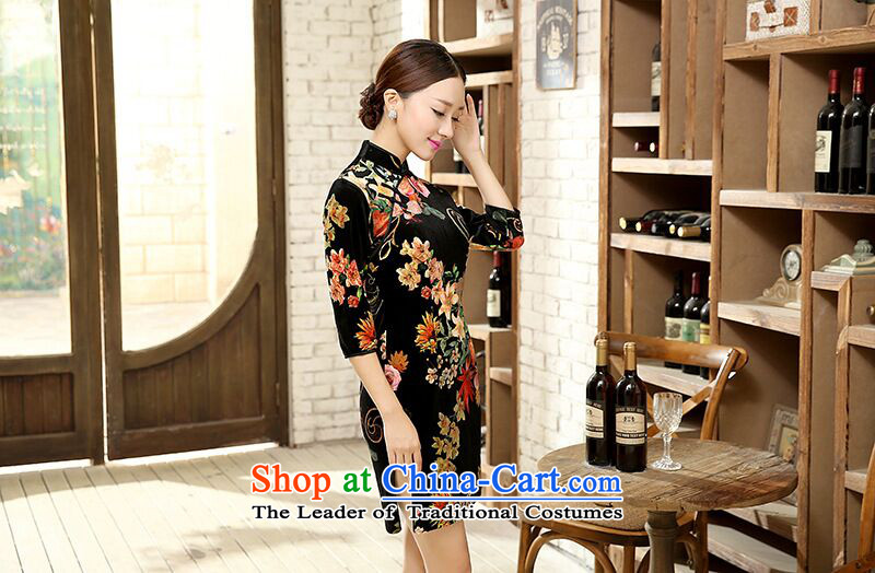 Find Sophie autumn 2015 Women's clothes Chinese improved seven retro qipao Sau San cuff scouring pads cheongsam dress figure color L picture, prices, brand platters! The elections are supplied in the national character of distribution, so action, buy now enjoy more preferential! As soon as possible.