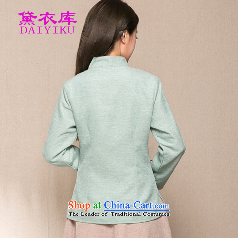 Doi Yi Library 2015 autumn and winter new chinese women China wind of ethnic Han-Tang dynasty improved gross shirt? Short qipao apricot XL, Diana Yi Library (DAIYIKU) , , , shopping on the Internet